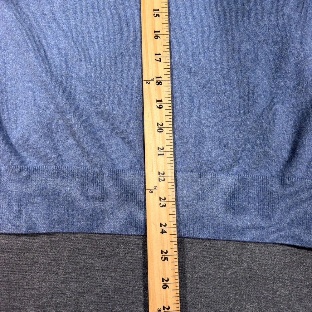 Banana Republic Sweater Mens Medium Blue V-Neck Silk Cotton Cashmere Blend Soft